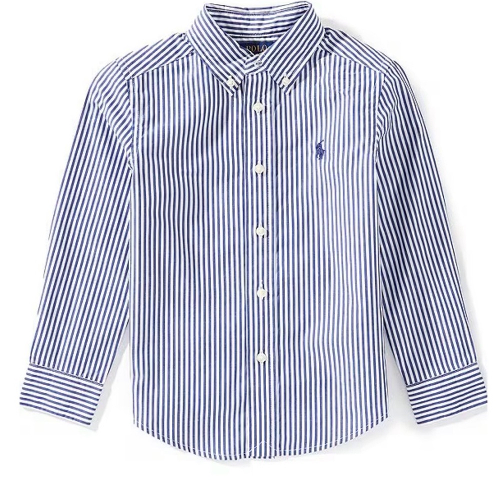Polo by Ralph Lauren Little Boys' Blue & White Striped Button-Down Shirt
